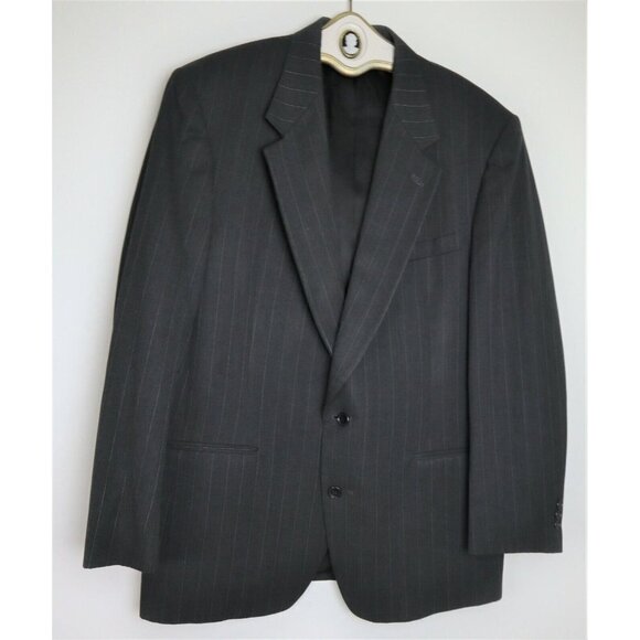 VINTAGE MEN'S GRAY PINSTRIPE BLAZER JACKET SPORT COAT - NINO CERRUTI - SIZE 46L - Picture 2 of 6